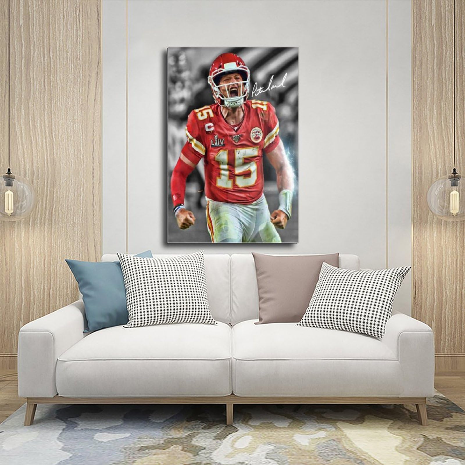 マホームズ 額ポスター Amazon.com: lfcxyffs Patrick Mahomes Canvas Poster Wall Art Decor